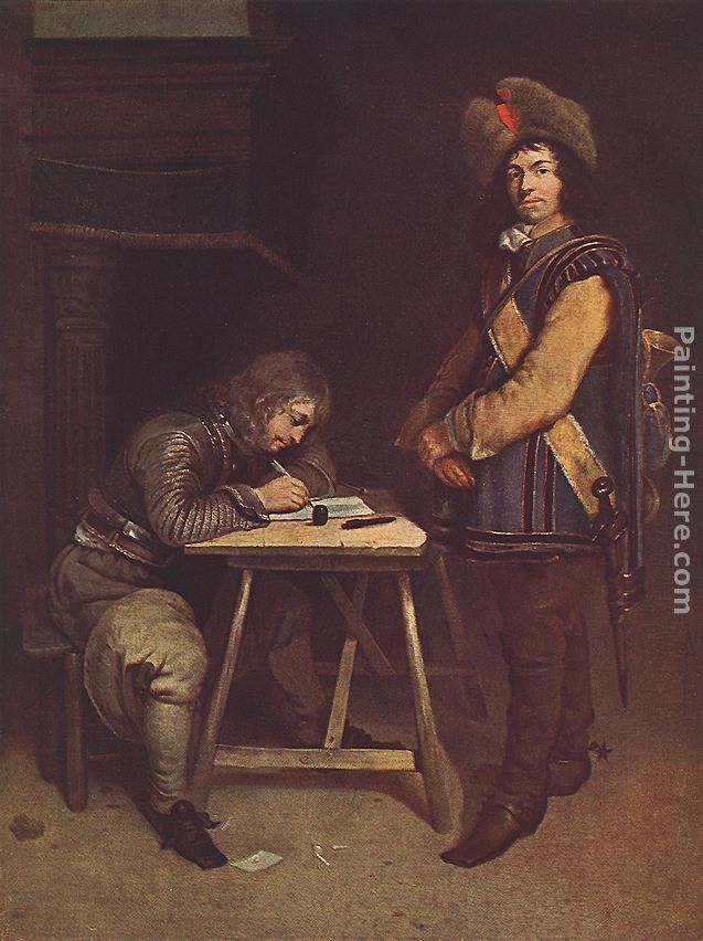 Officer Writing a Letter painting - Gerard ter Borch Officer Writing a Letter art painting